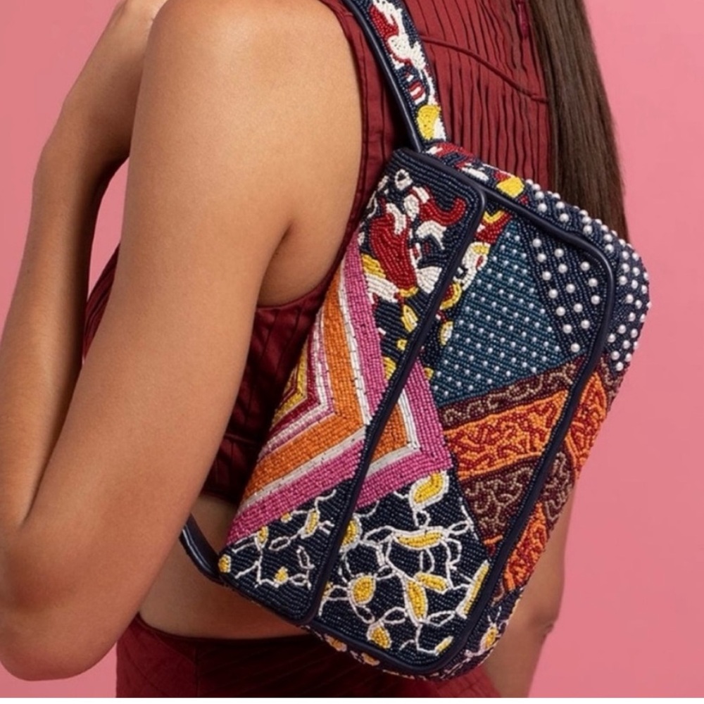 Staud Tommy Beaded Bag Patchwork